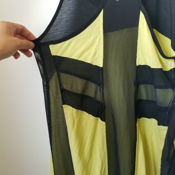 Blanc Noir womens yellow & black tank top - Picture 10 of 11
